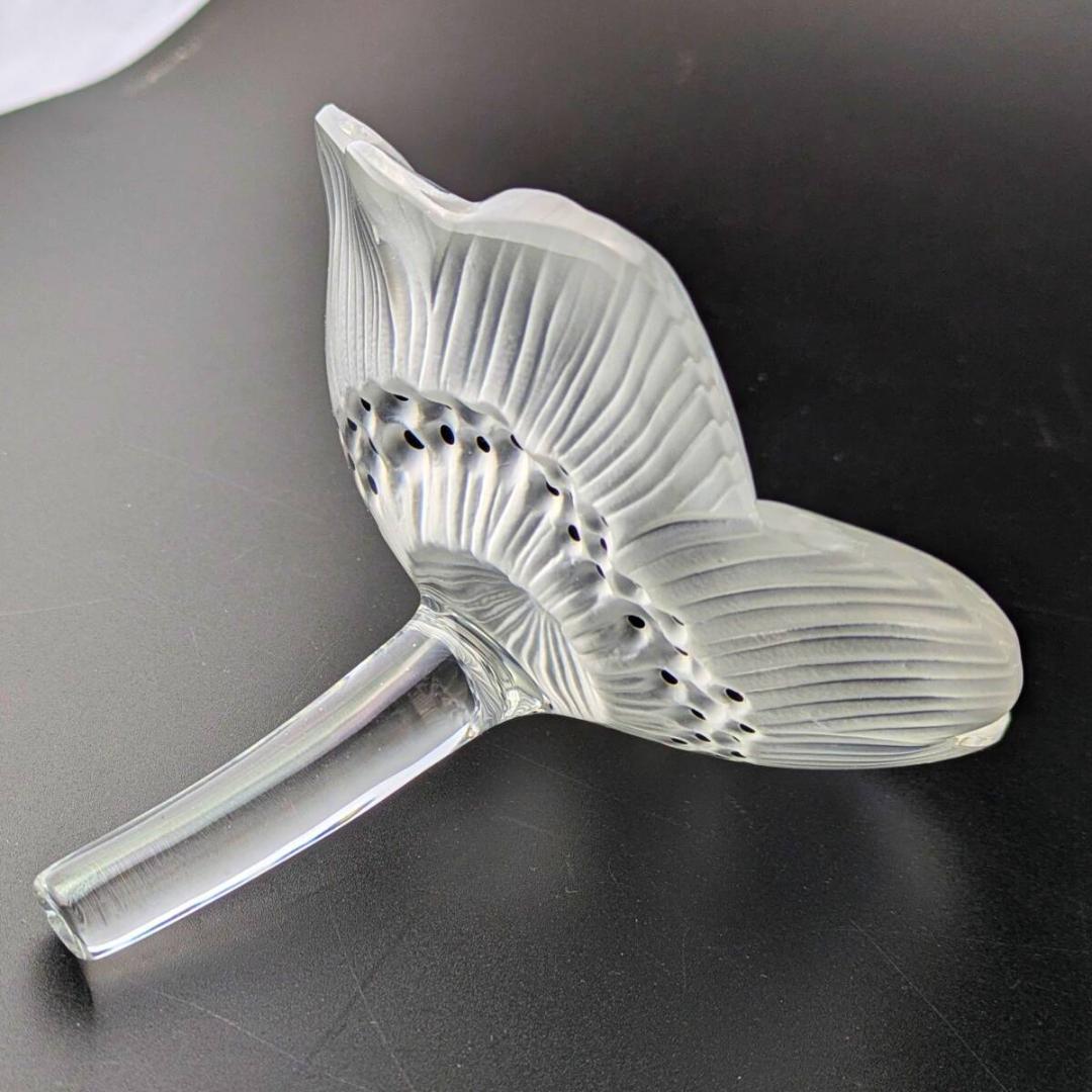 上品な趣★ラリック アネモネ ペーパーウェイト フロスト エナメル フランス