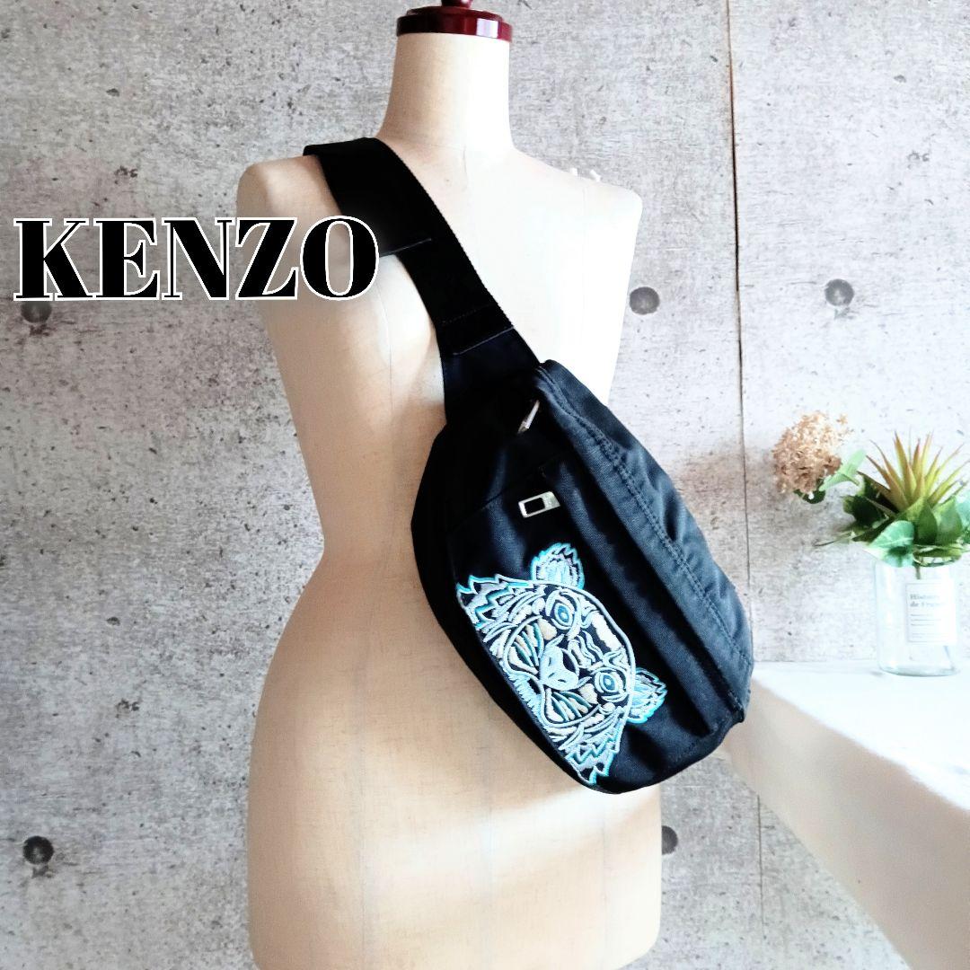 美品 ケンゾー 虎 タイガー 刺繍 ボディバッグ ポシェット レディース メンズ