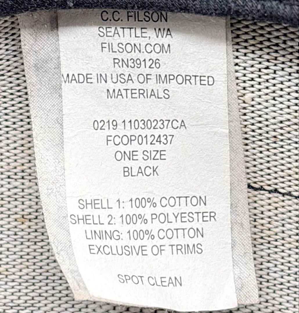 USA製 フィルソン ロガーメッシュキャップ ブラック ティンクロス