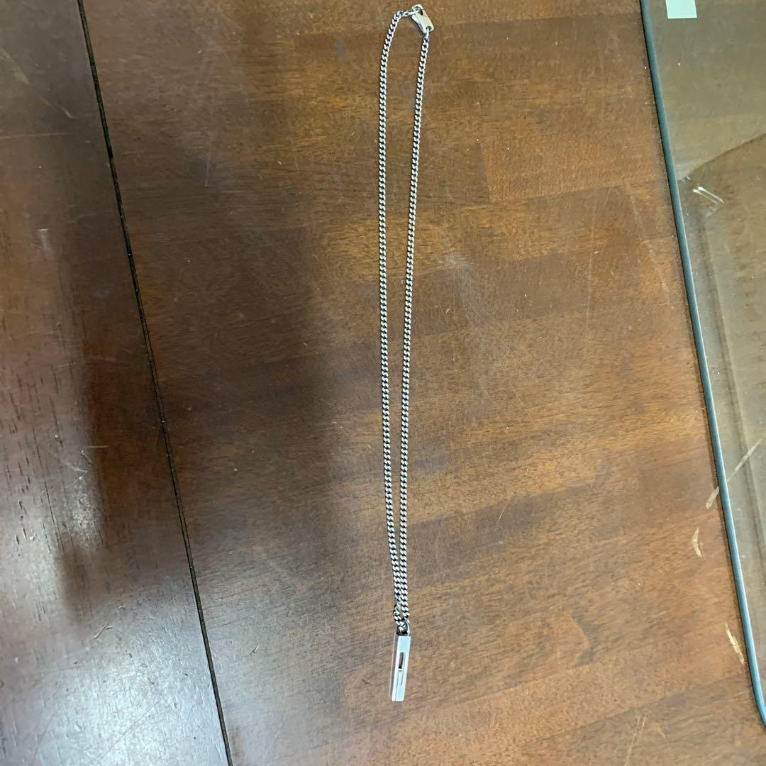 GUCCIシルバー バー型ペンダント ネックレス 約48〜49cm