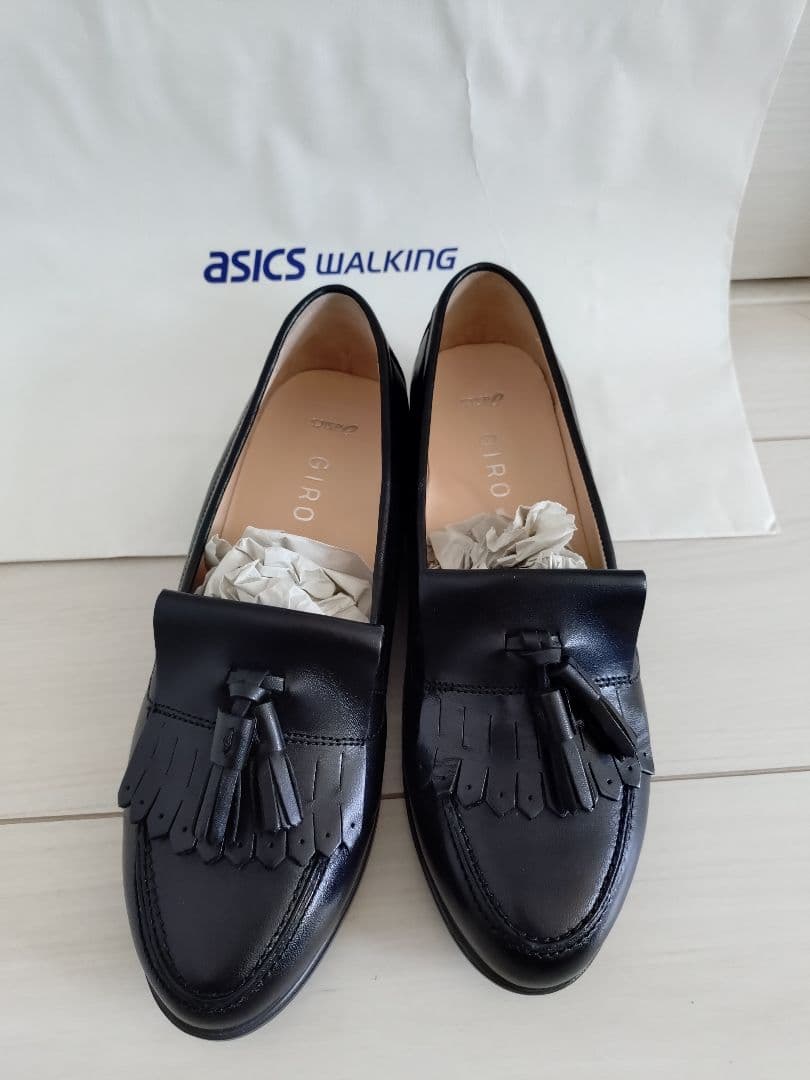 ASICS GIRO 本革キルト付 タッセルローファー 24cm 極美品