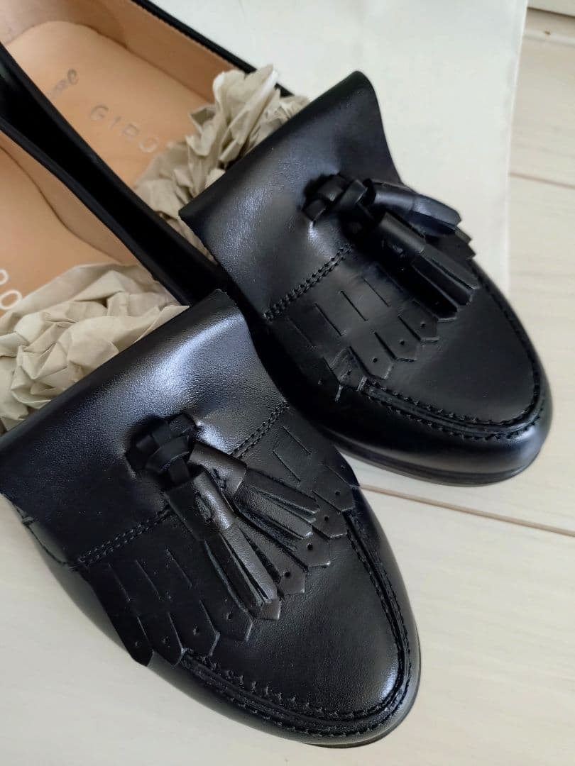 ASICS GIRO 本革キルト付 タッセルローファー 24cm 極美品