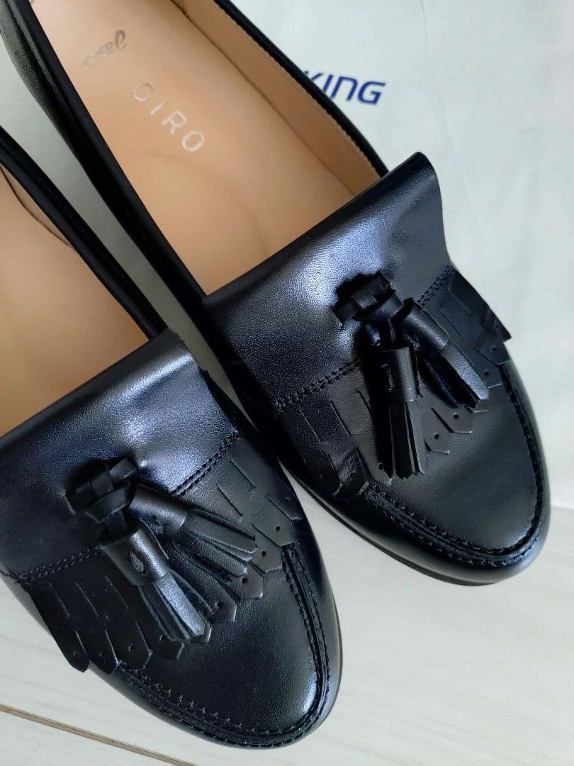 ASICS GIRO 本革キルト付 タッセルローファー 24cm 極美品