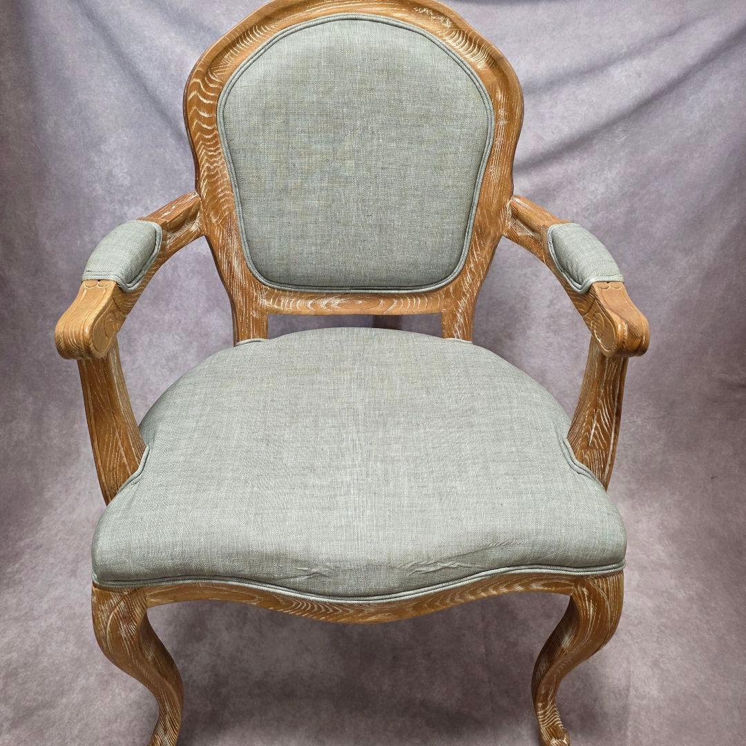 【猫脚レトロチェア】アンティーク風 シャビーシック調 ひじ掛け椅子 アームチェア