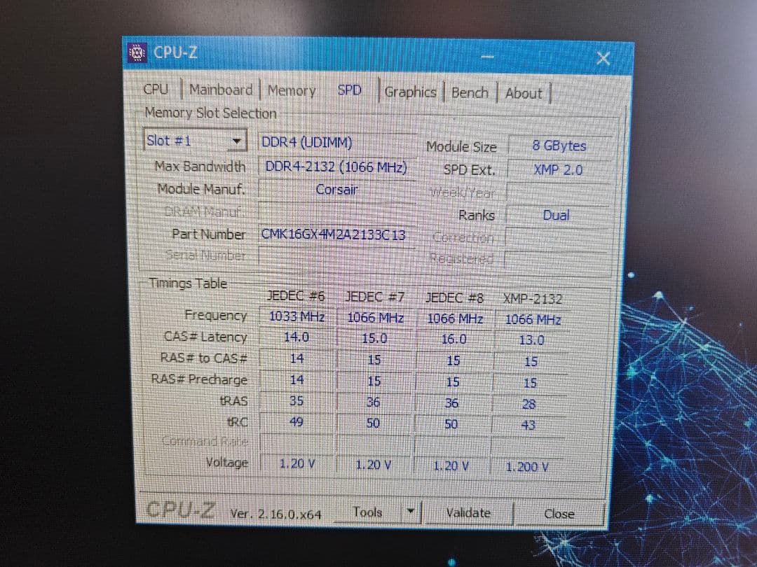 メモリー Vengeance LPX DDR4 16GB(8x2GB)