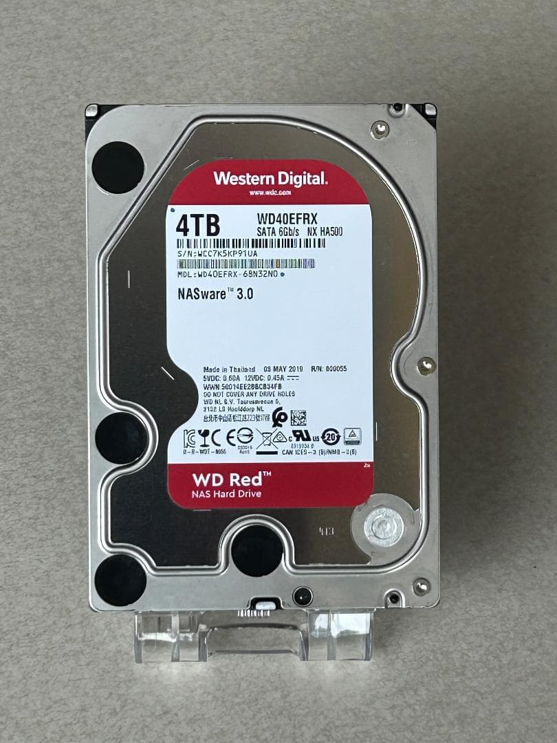 WD Red 4TB WD40EFRX NAS用ハードディスク（動作品）
