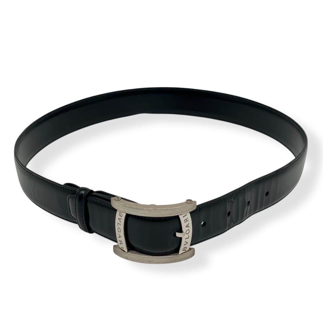 BVLGARI ブルガリ アショーマ ベルト シルバー ブラック イタリア製