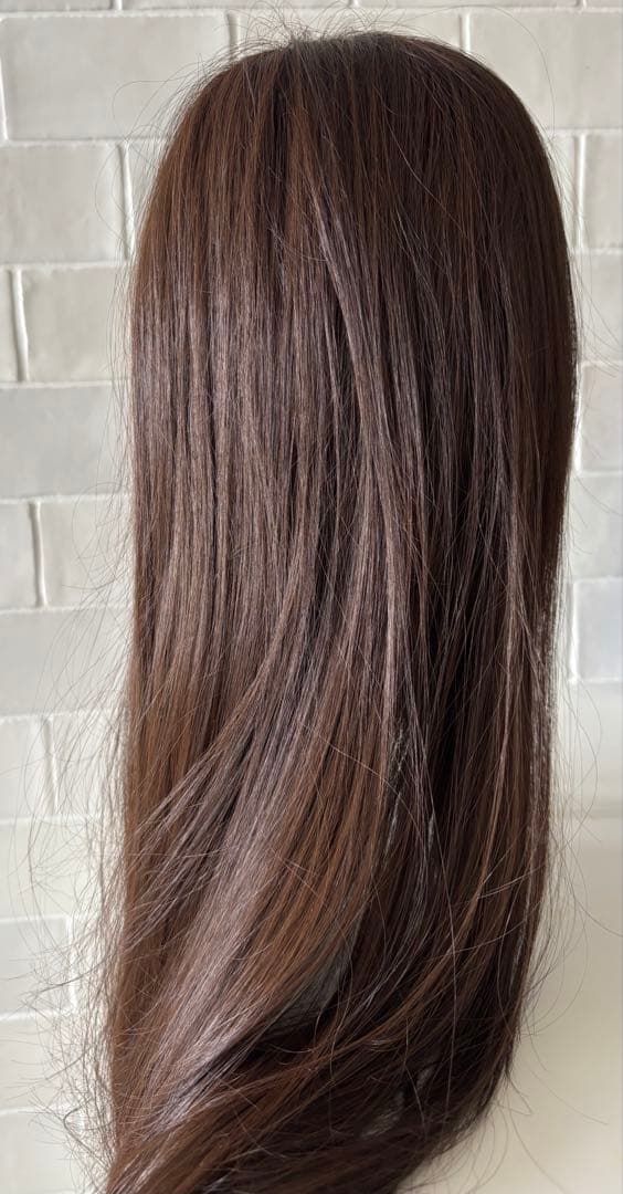 【さくらさん専用】ピンクエイジ　セミ手植えフルウィッグ　レイヤードCカールパーマ