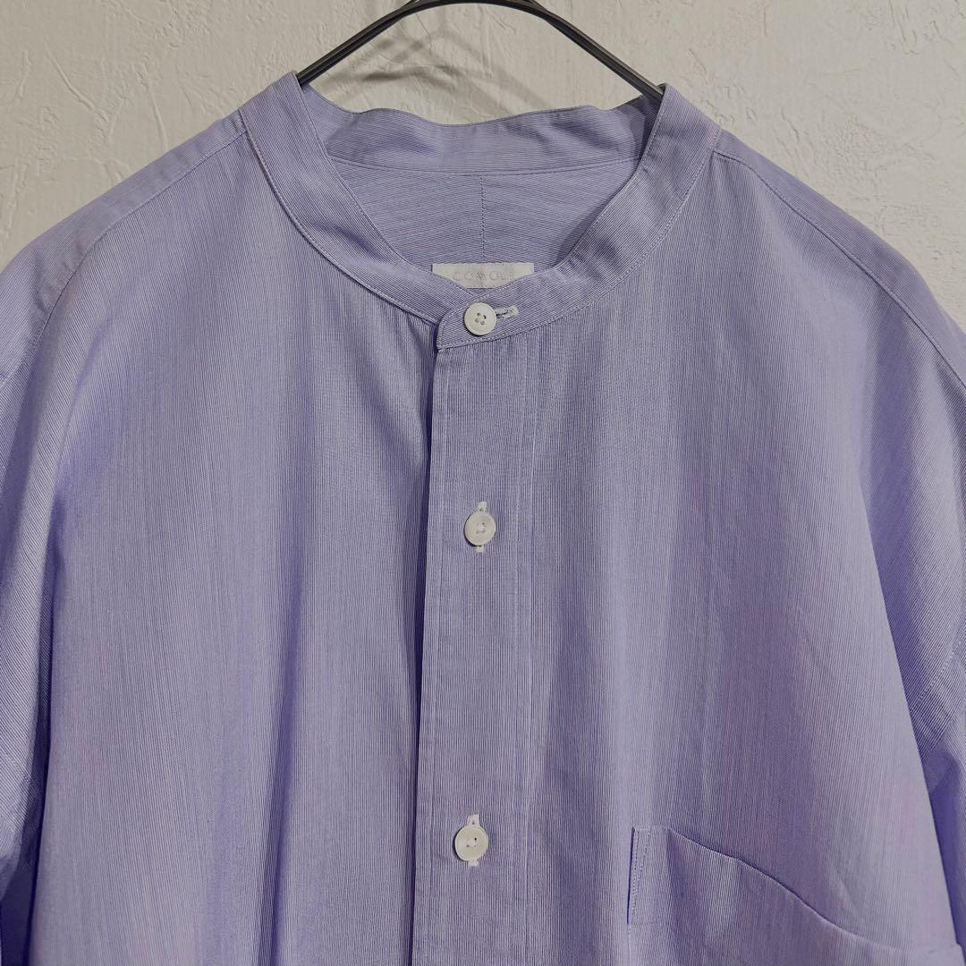 COMOLI コモリ バンドカラーシャツ サックスブルー 3 L コモリシャツ