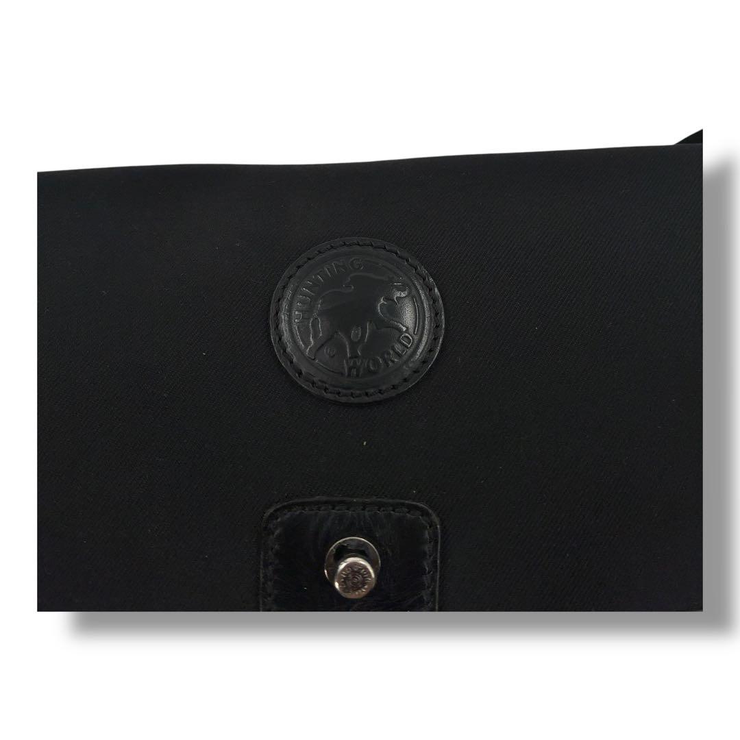 【定番】HUNTING WORLD　ハンティングワールド　ショルダー　ロゴ　黒