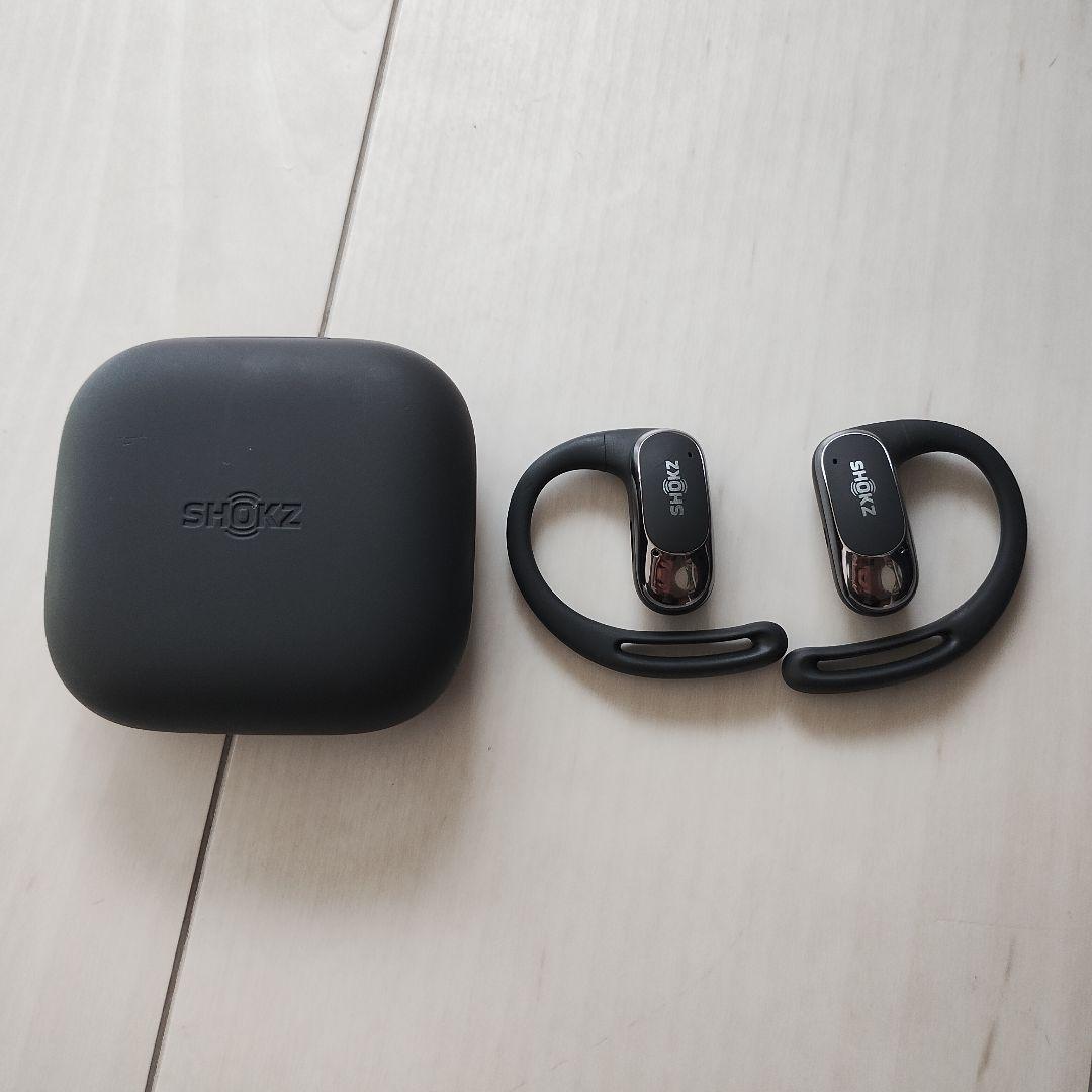 SHOKZ OPENFIT AIR ワイヤレスイヤホン ブラック 充電ケース付き