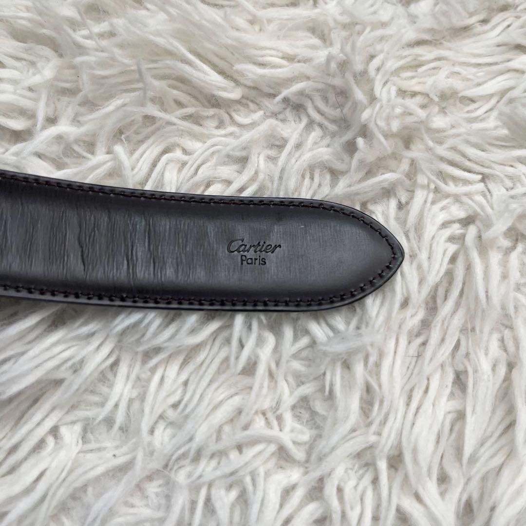 【美品】Cartier Cアロンジェ リバーシブルベルト シルバー 金具　刻印