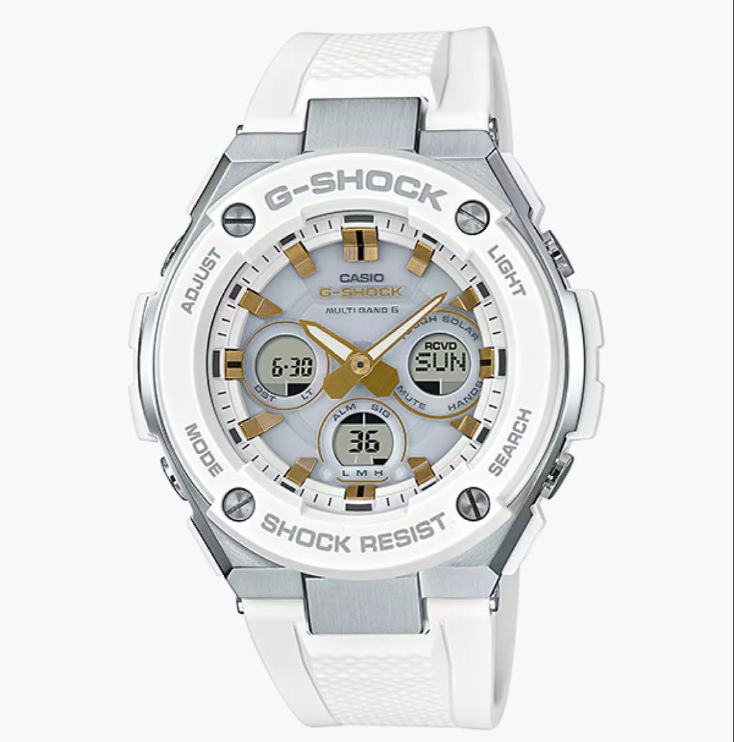 専用 G-SHOCK GST-W300 G-STEEL 電波ソーラー ホワイト