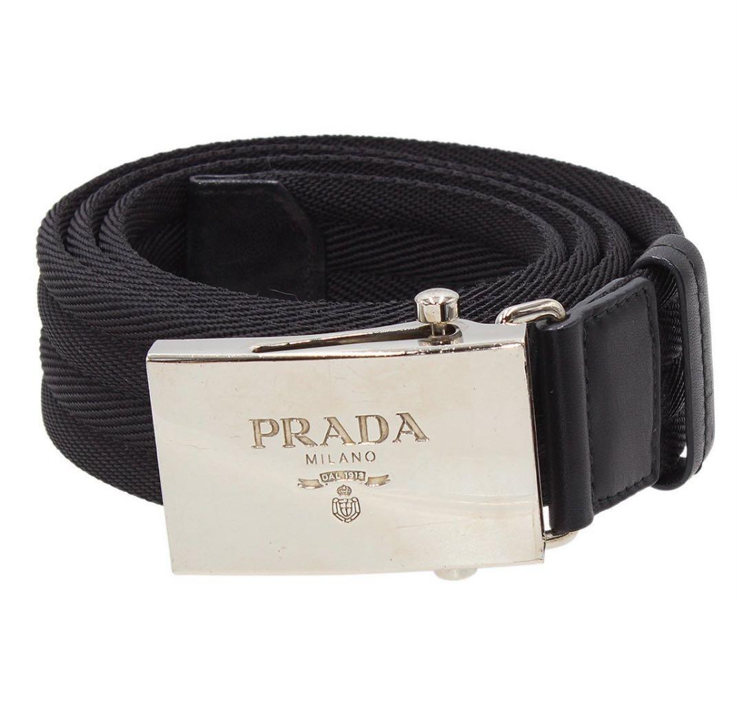 Q2580 美品 プラダ ナイロン ガチャ ベルト
