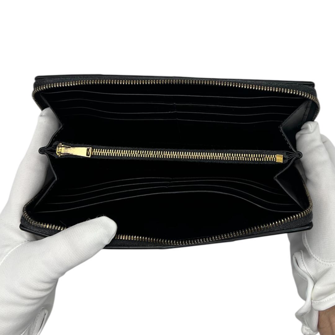 ポッキー　BOTTEGA VENETA カセット 黒 長財布 ★RFID付