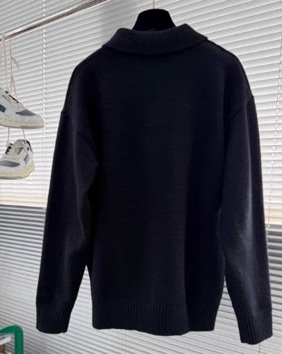 Ami Paris 黒 ポロシャツ 長袖 金色刺繍 セーター M