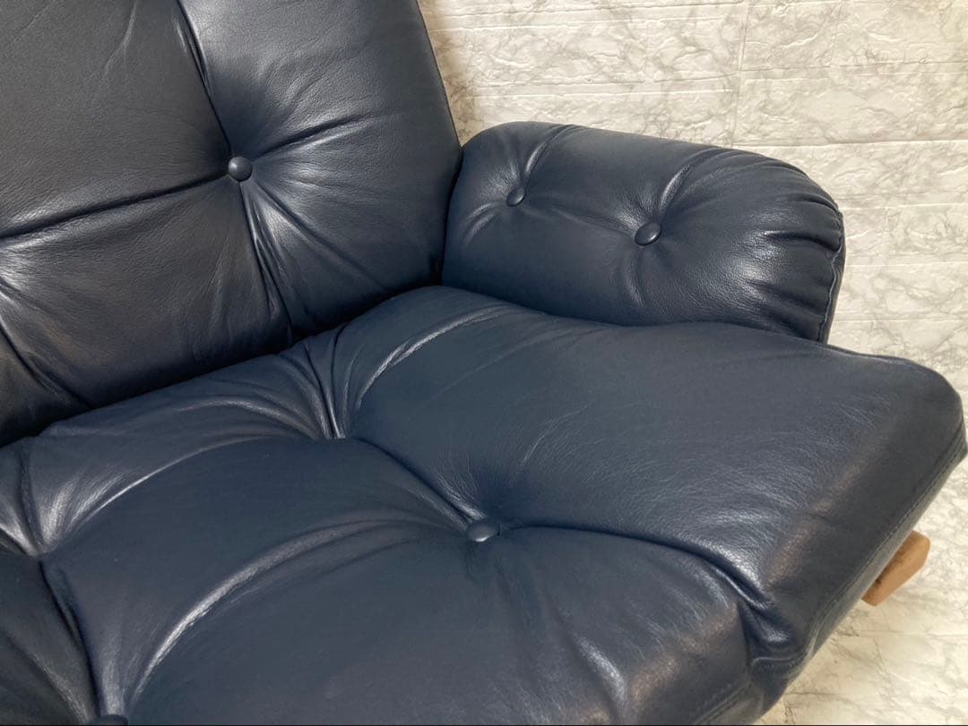 【希少 本革】karimoku domani スカンジナビアン イージーチェア①