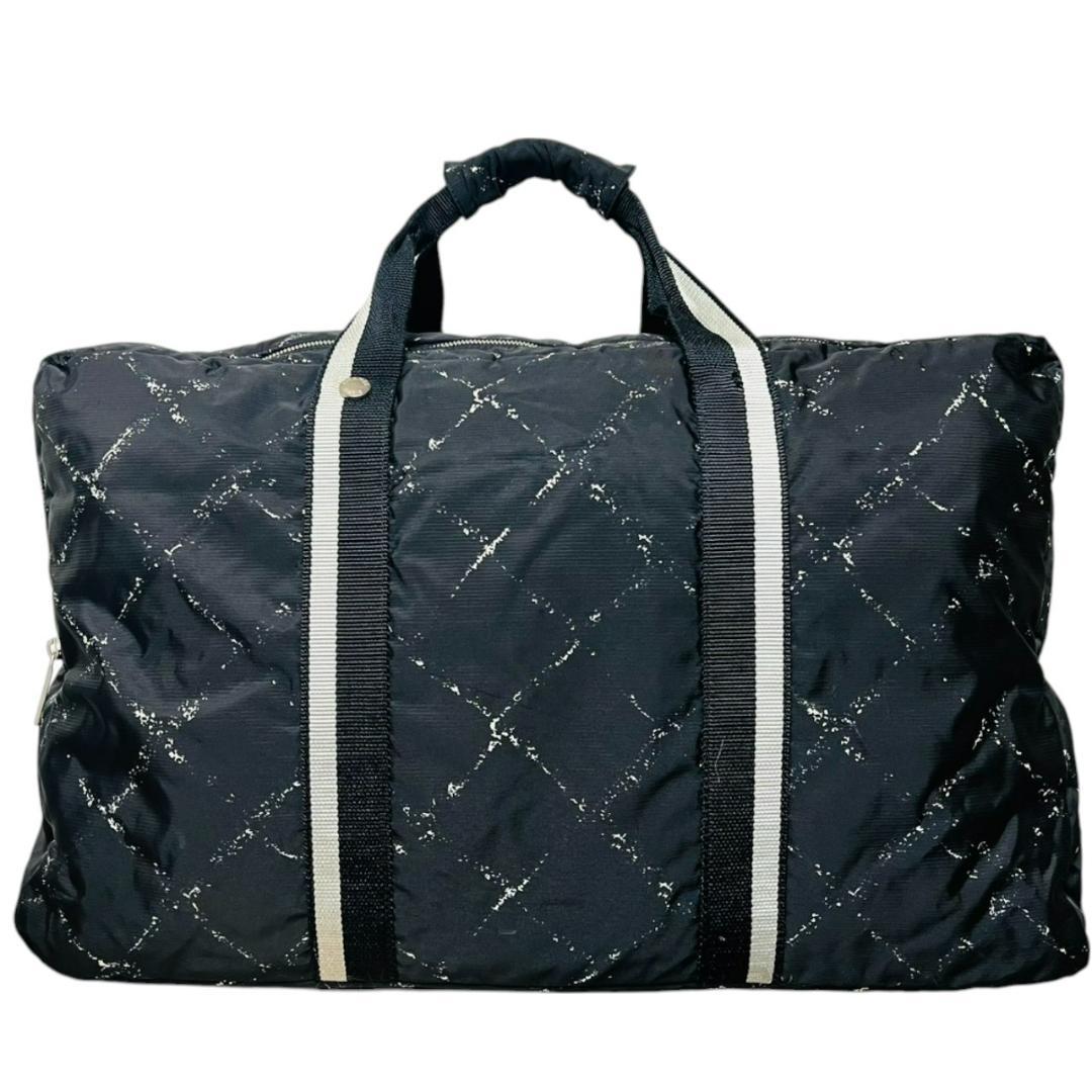 【美品】CHANEL 旧トラベルライン ボストンバッグ 大容量 旅行 黒 出張