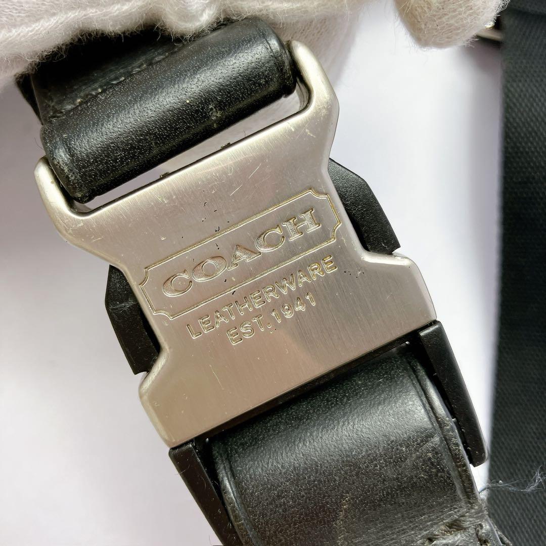 3427○ COACH ブラック レザー ボディバッグ