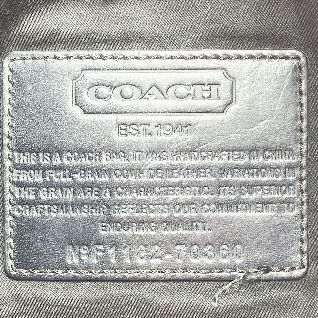 3427○ COACH ブラック レザー ボディバッグ