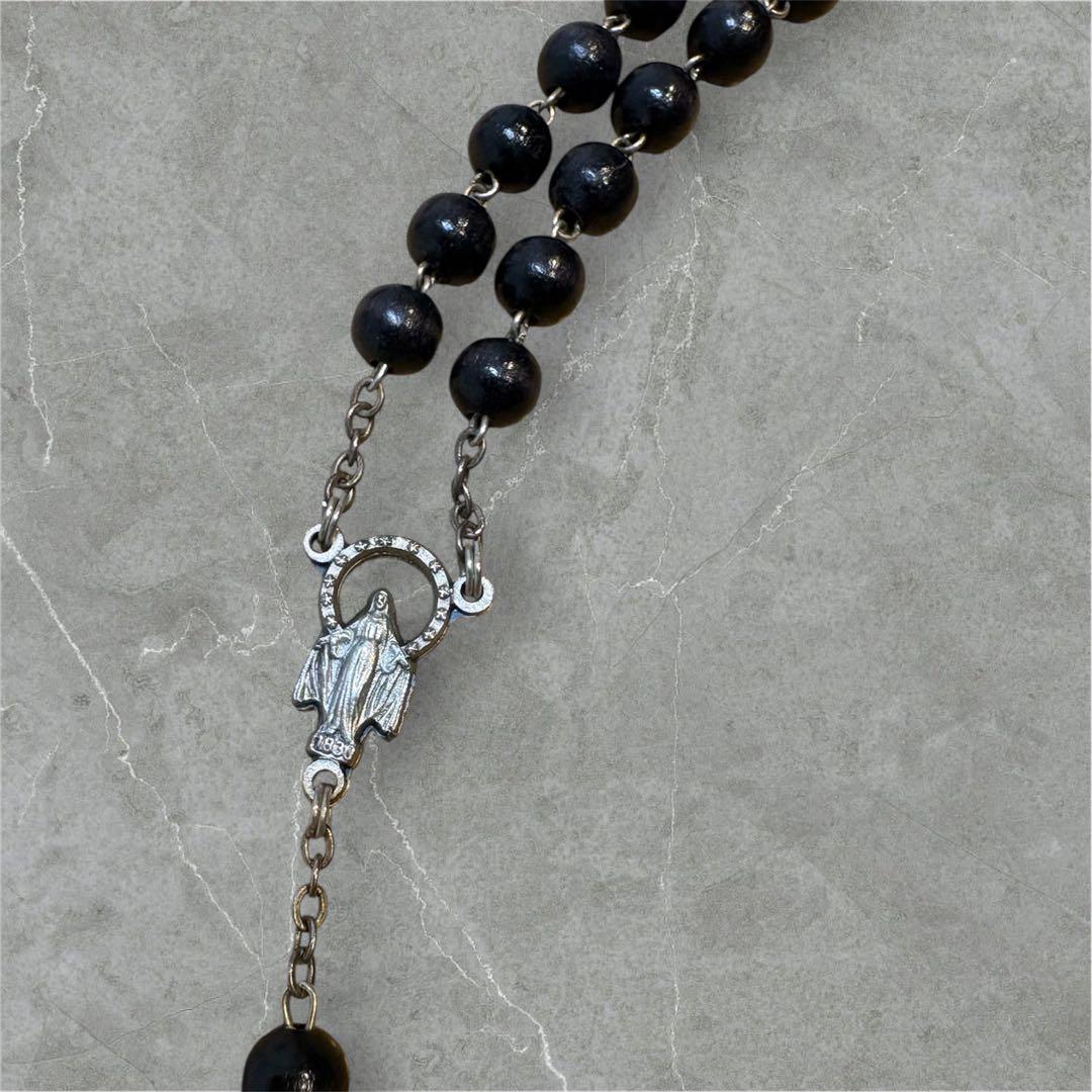 DOLCE&GABBANA ロザリオネックレス クロス ブラック ITALY