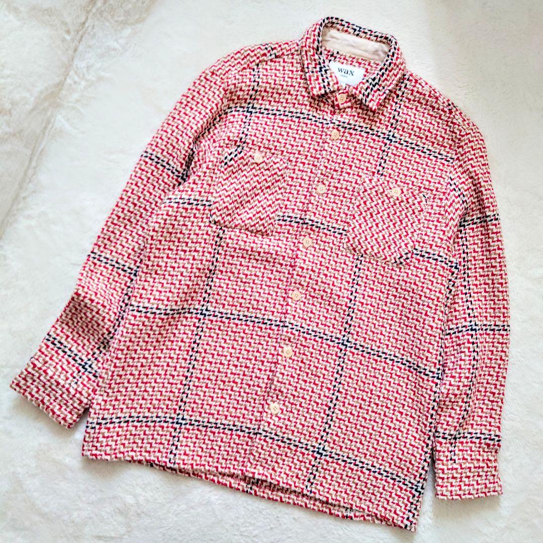 極美品 WAX LONDON ビートニークチェック WHオーバーシャツ L