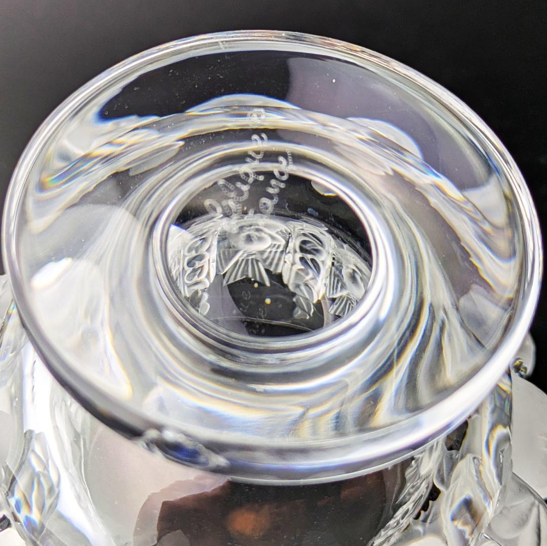 生活に洗練を★ラリック ダンピエール 花瓶 雀葡萄紋フロストガラス フランス