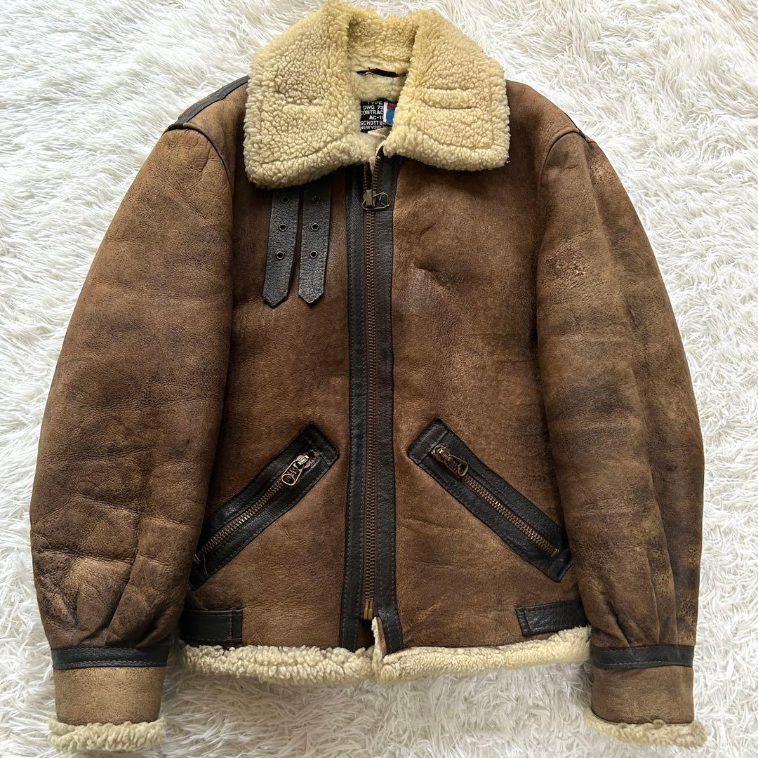 米国製　SCHOTT ショット ムートンジャケット B-9 フライトジャケット