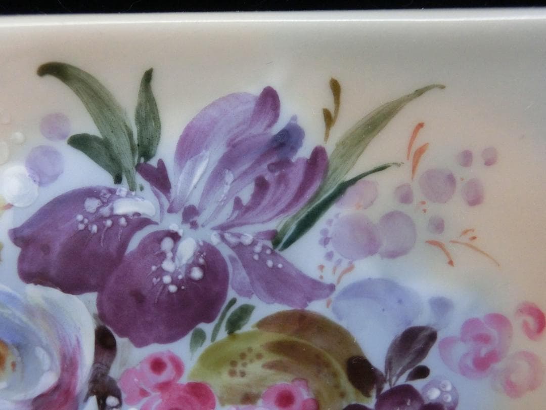 【マイセン】陶板画・卓上の果実花文