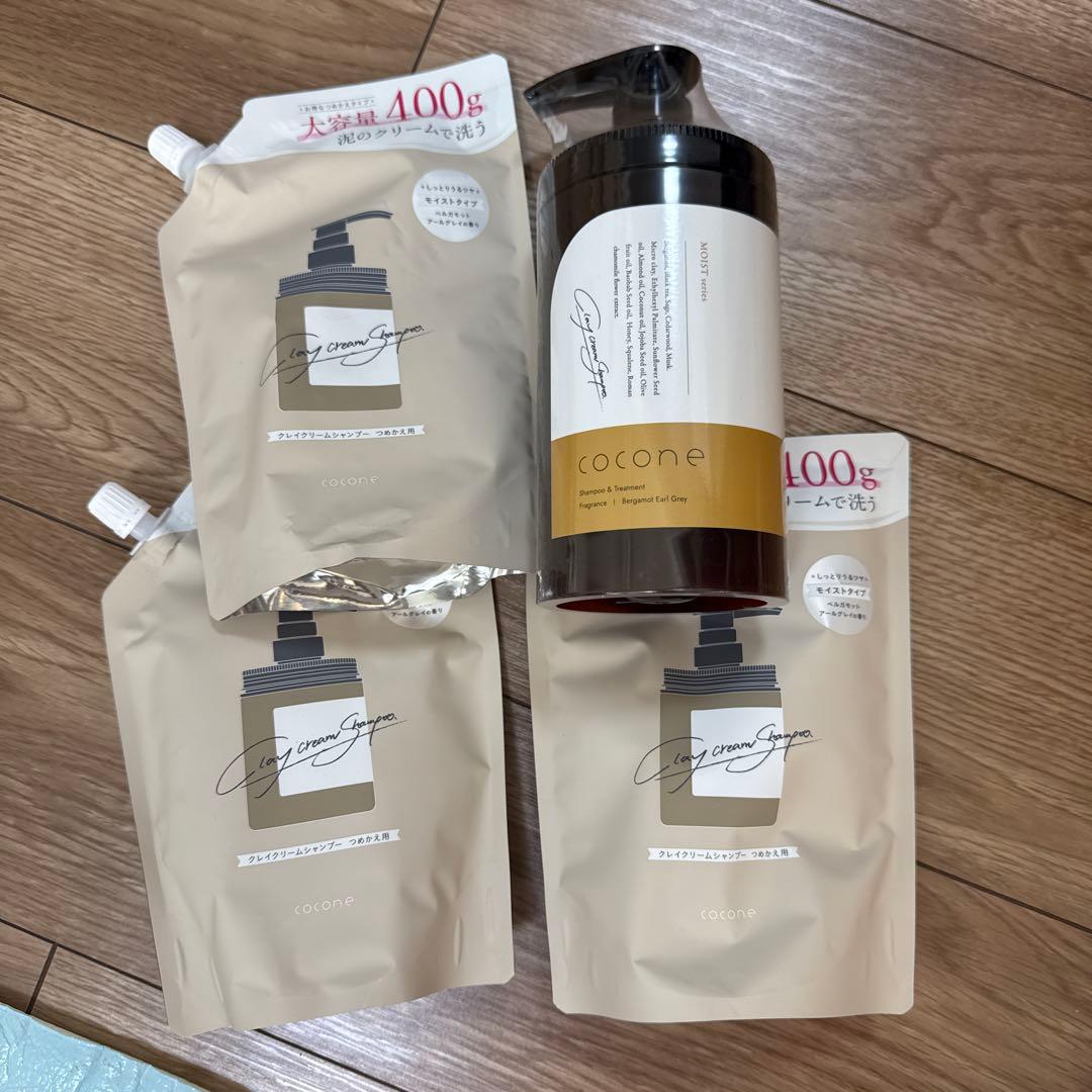 cocone クレイクリームシャンプー 380g 詰め替え3つ(400g)セット