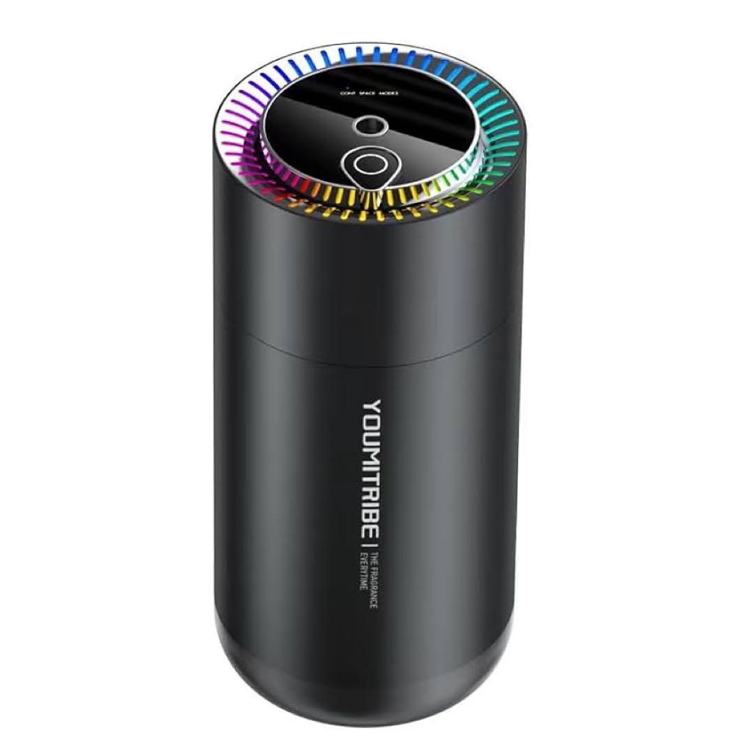 加湿器 デスクトップ コンパクト 380ml アロマ対応 超音波式 車用 黒