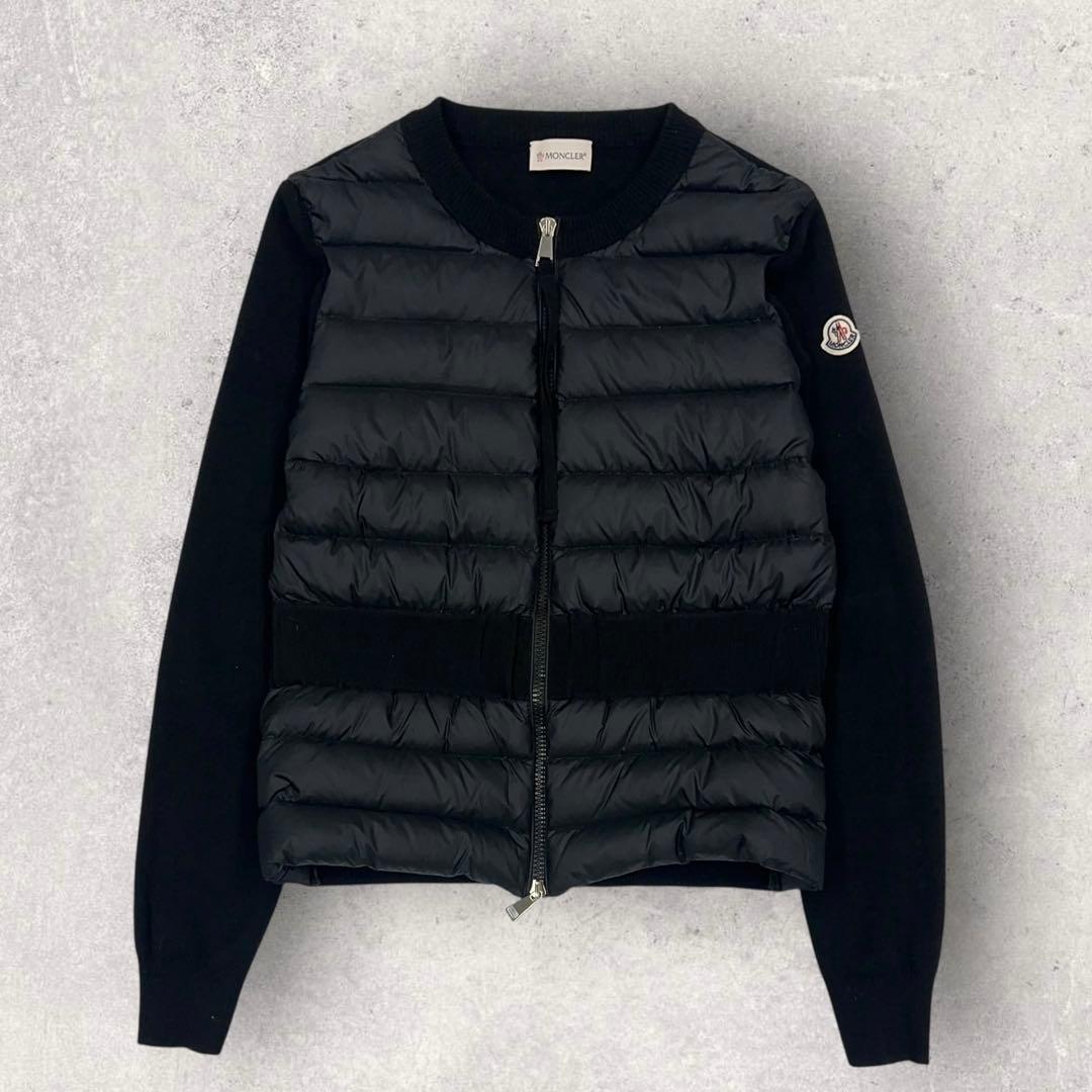 【美品・QR鑑定済み】モンクレール　ニット × ダウンジャケット　ハイブリッド黒
