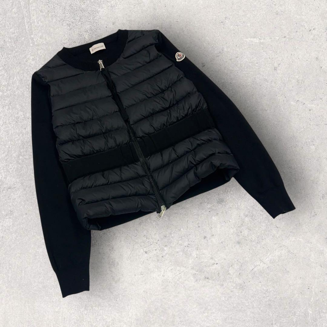 【美品・QR鑑定済み】モンクレール　ニット × ダウンジャケット　ハイブリッド黒
