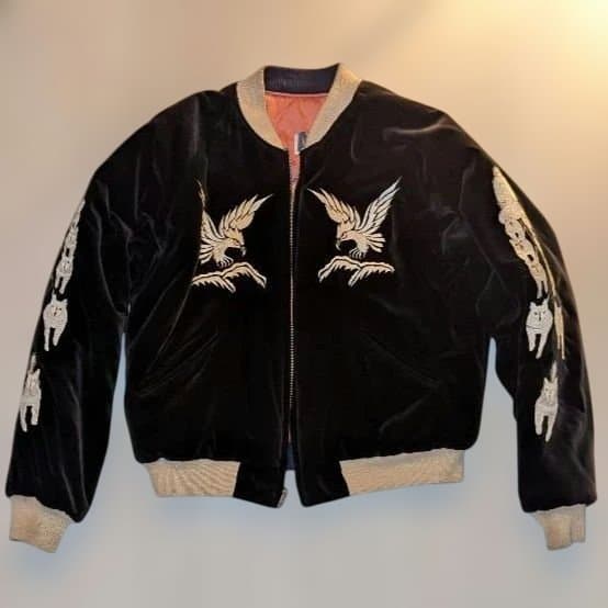 ぽ*が様 希少 テーラー 東洋 ALASKA M18427 スカジャン M ブラ