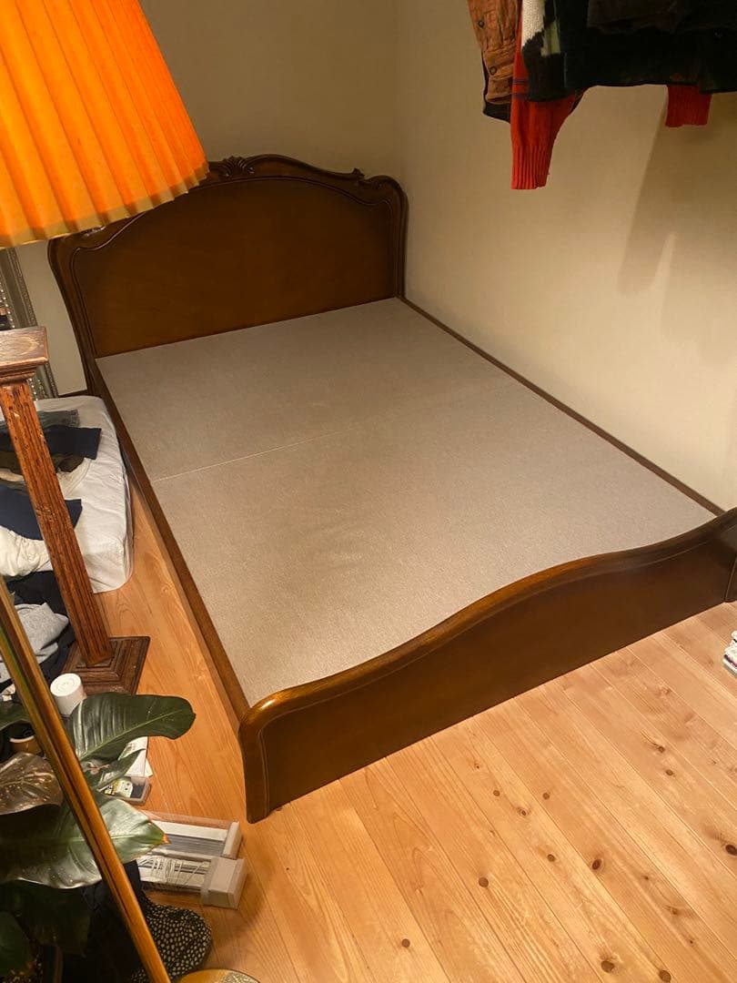 -antique-セミダブルベッドフレーム 木製 ヴィンテージ フレンチ レトロ