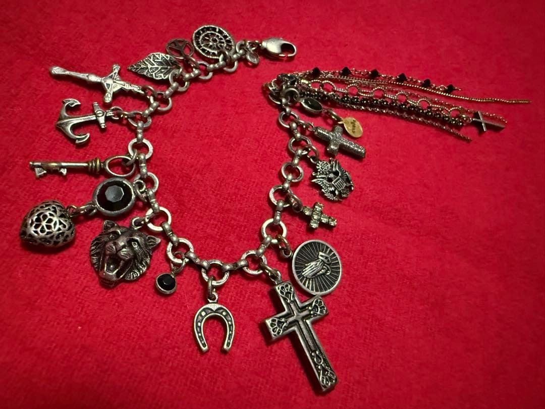 希少！hyde着gunda タロットブレスレット　クロス　シルバー