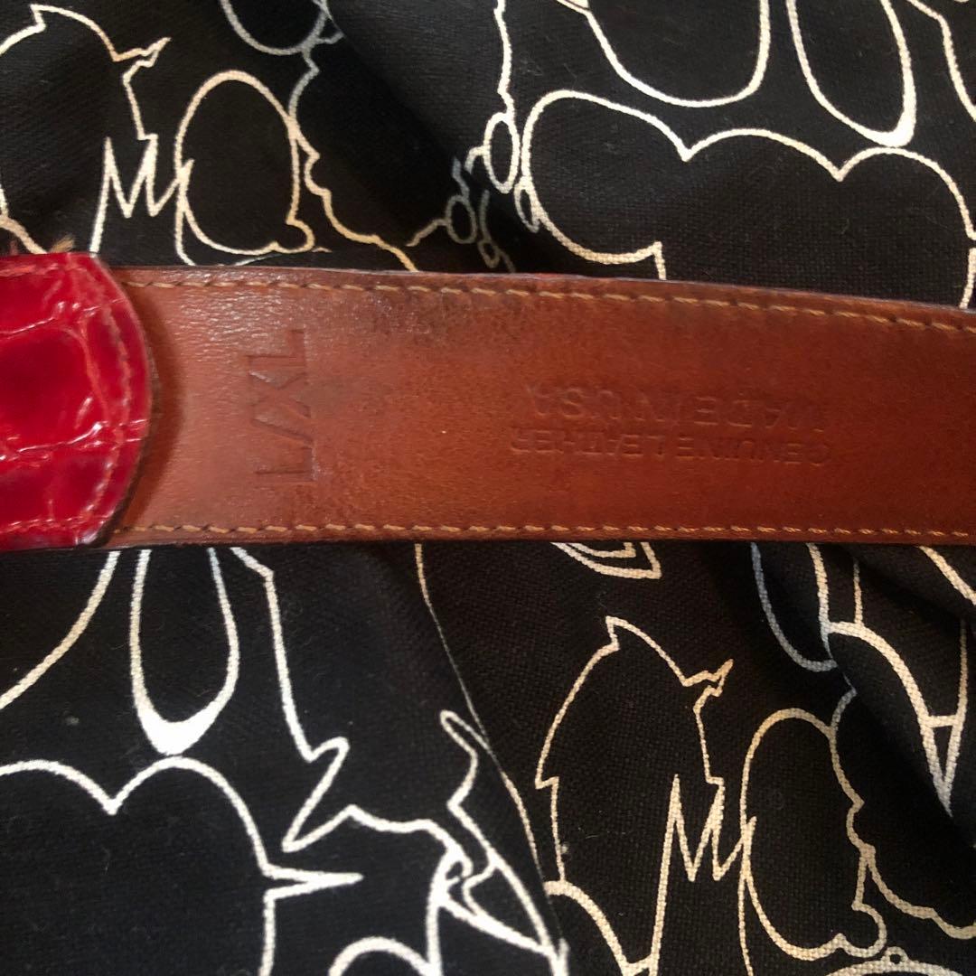 supreme レッド　クロコ型押し　パテントレザー　ベルト　シュプリーム