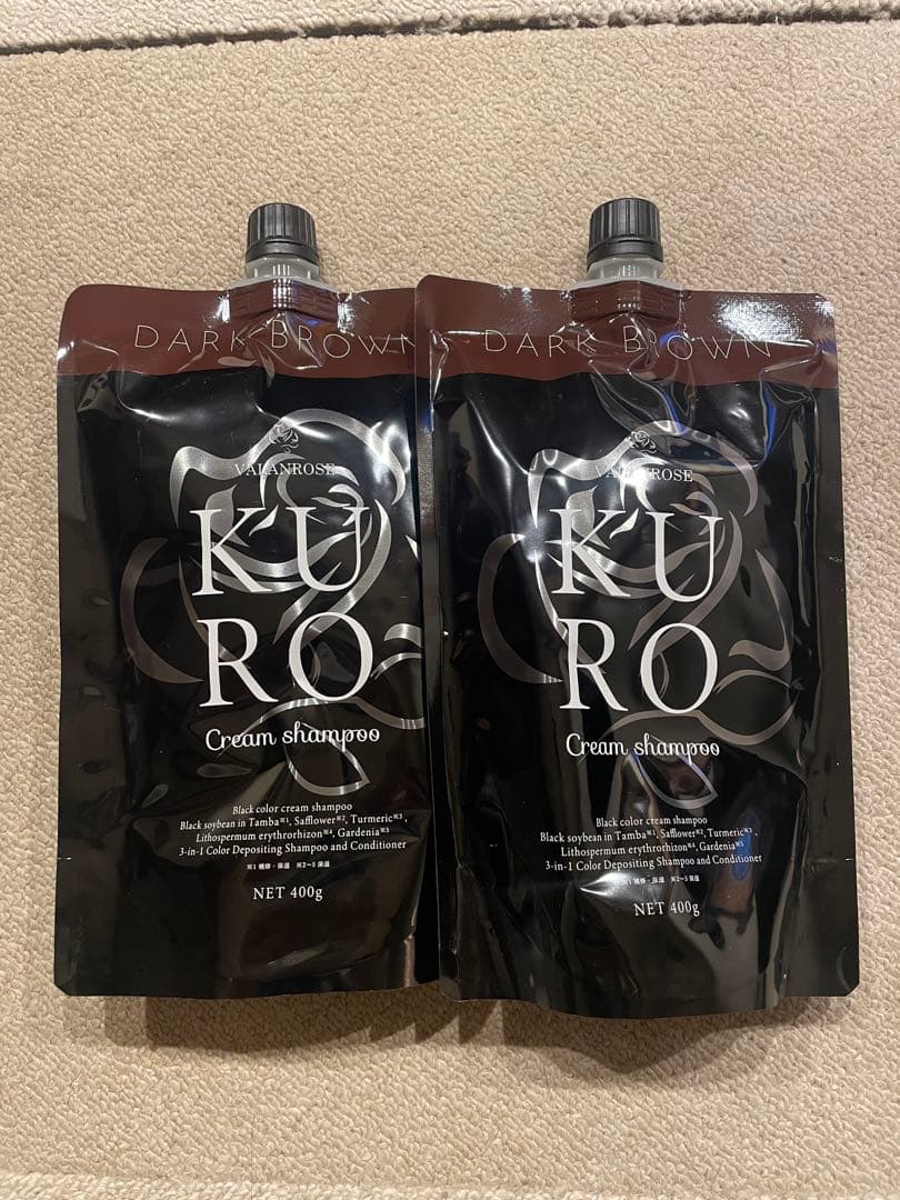 KURO Cream Shampoo ダークブラウン 400g 2個セット