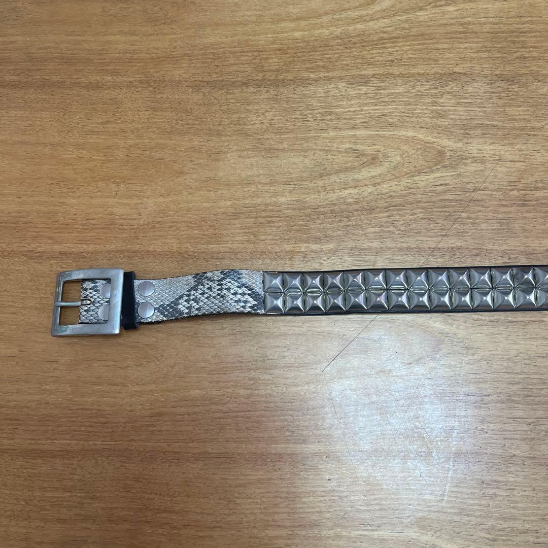 スネークスキン風スタッズベルト 100cm