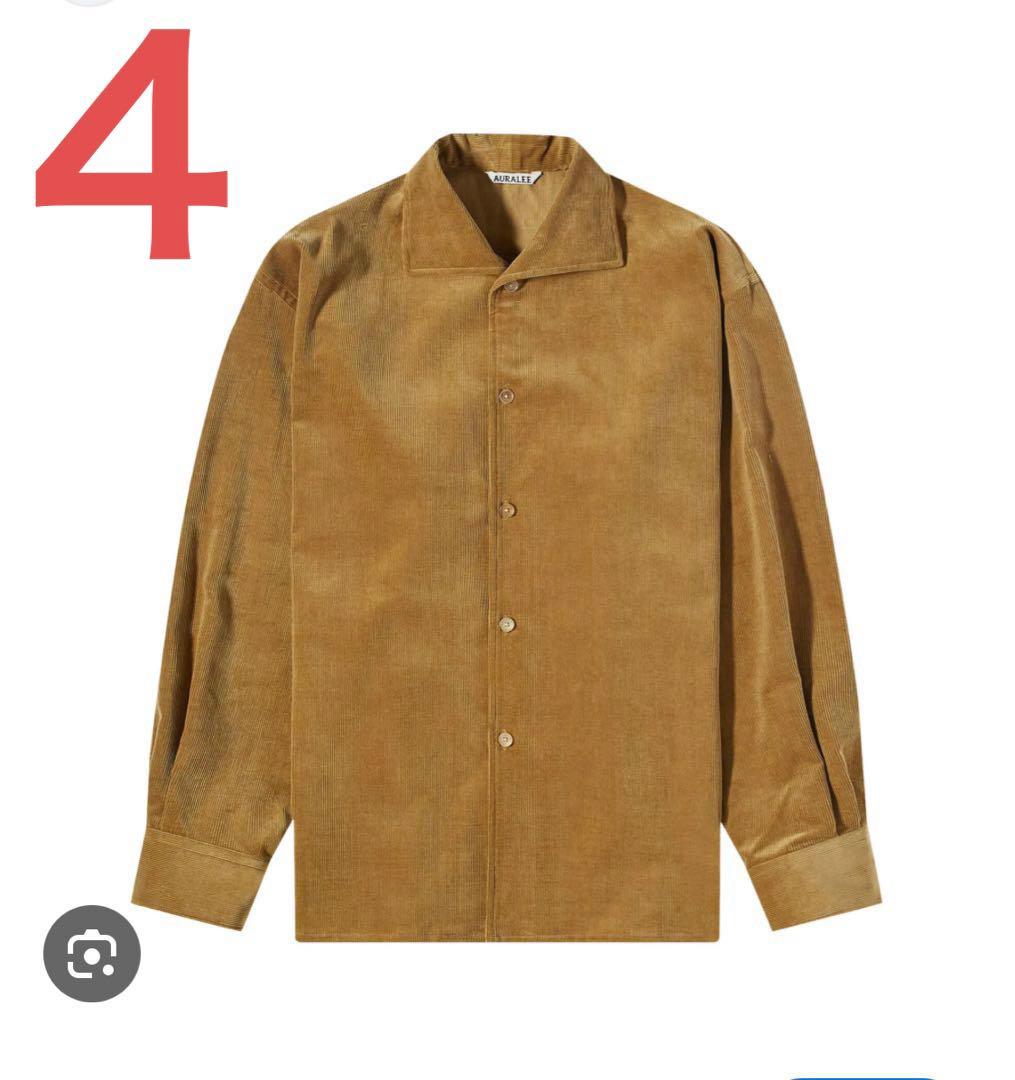 トップス AURALEE FINX LIGHT CORDUROY SHIRTS