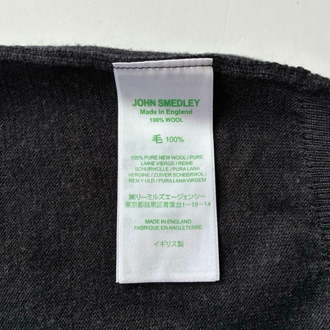美品 英国製 JOHN SMEDLEY 30G モックネックニット セーター