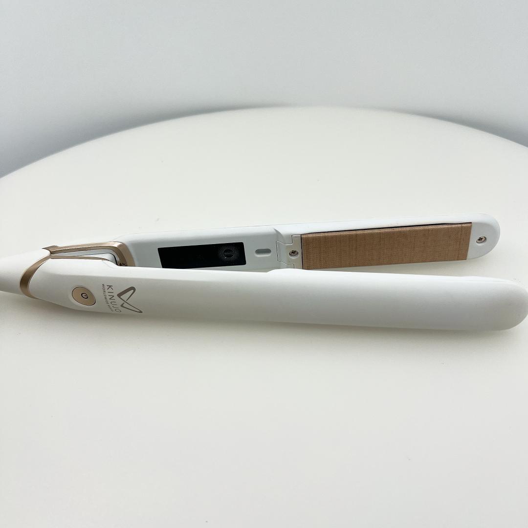 【美品】 KINUJO W ストレートヘアアイロン ホワイト 花柄 箱付き