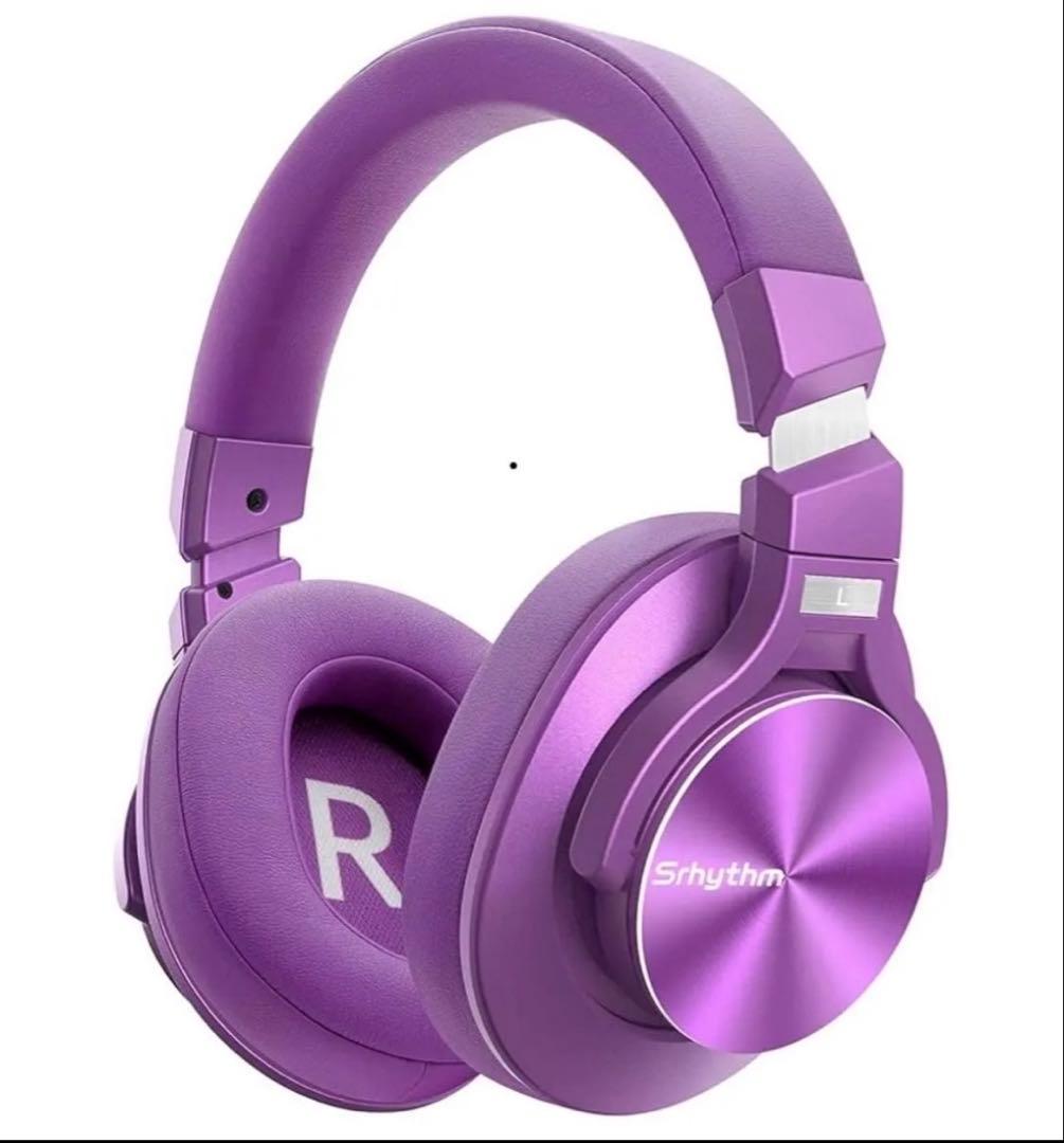 ノイズキャンリング　ワイヤレスヘッドホン　Bluetooth パープル