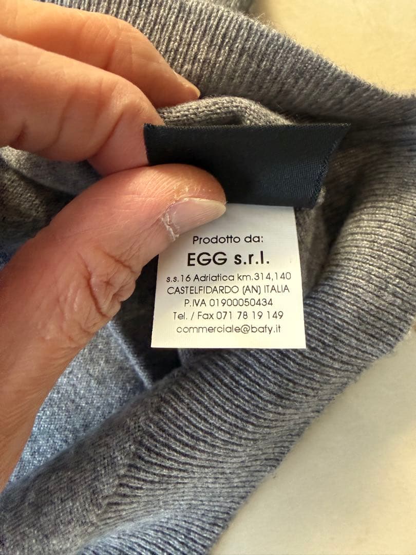 バフィー ニット カシミヤ モックネック ハイゲージ 12ゲージ