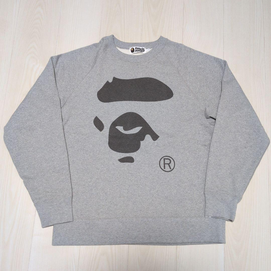 A BATHING APE BAPE グレー スウェット トレーナー L
