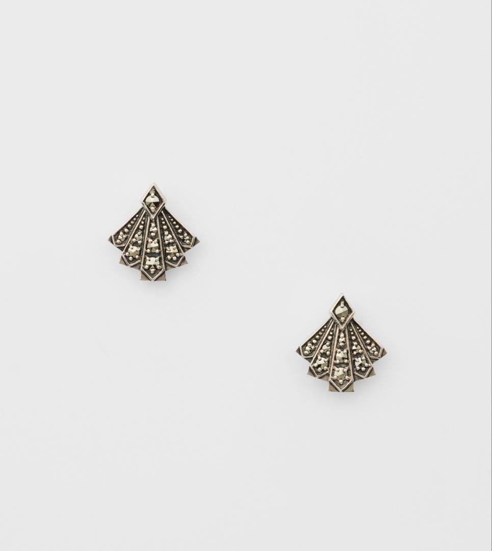 アガット　シルバーマーカサイトピアス