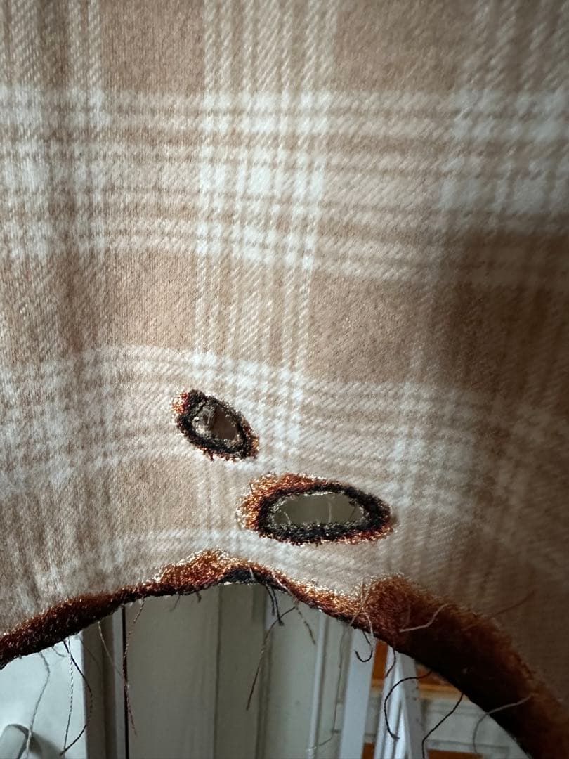 22AW ダブレット クロップド ネル 刺繍 シャツ