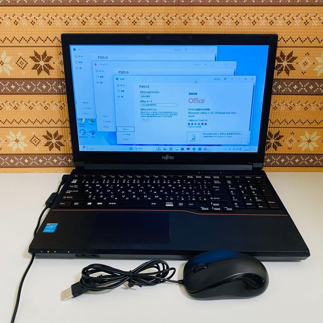 Y13 Fujitsuノートパソコンi5メモリ8G高速Windows11オフィス