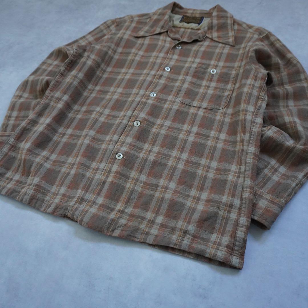 【70s】sirpendletonサーペンドルトン ウールシャツ ブラウン L