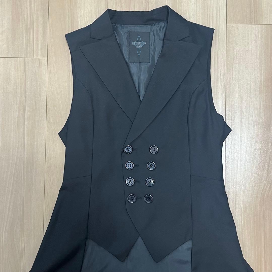 BPN FOR MEN ノースリーブロングダブルジャケット